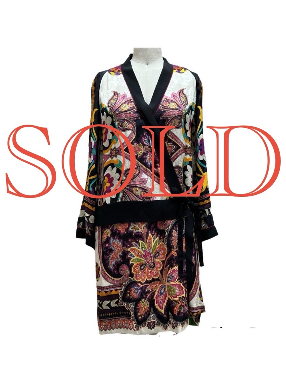 SOLD!!! 
Etro Italian Luxury Colorful Paisley Wrap Kimono Dress
